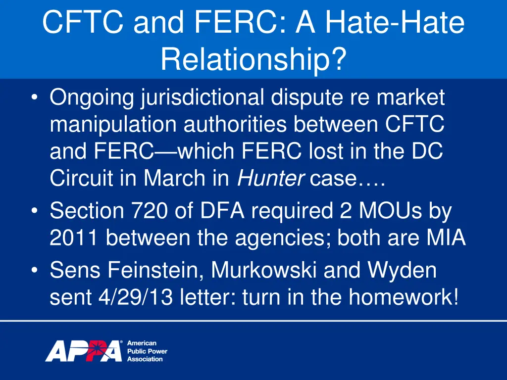 cftc and ferc a hate hate relationship ongoing