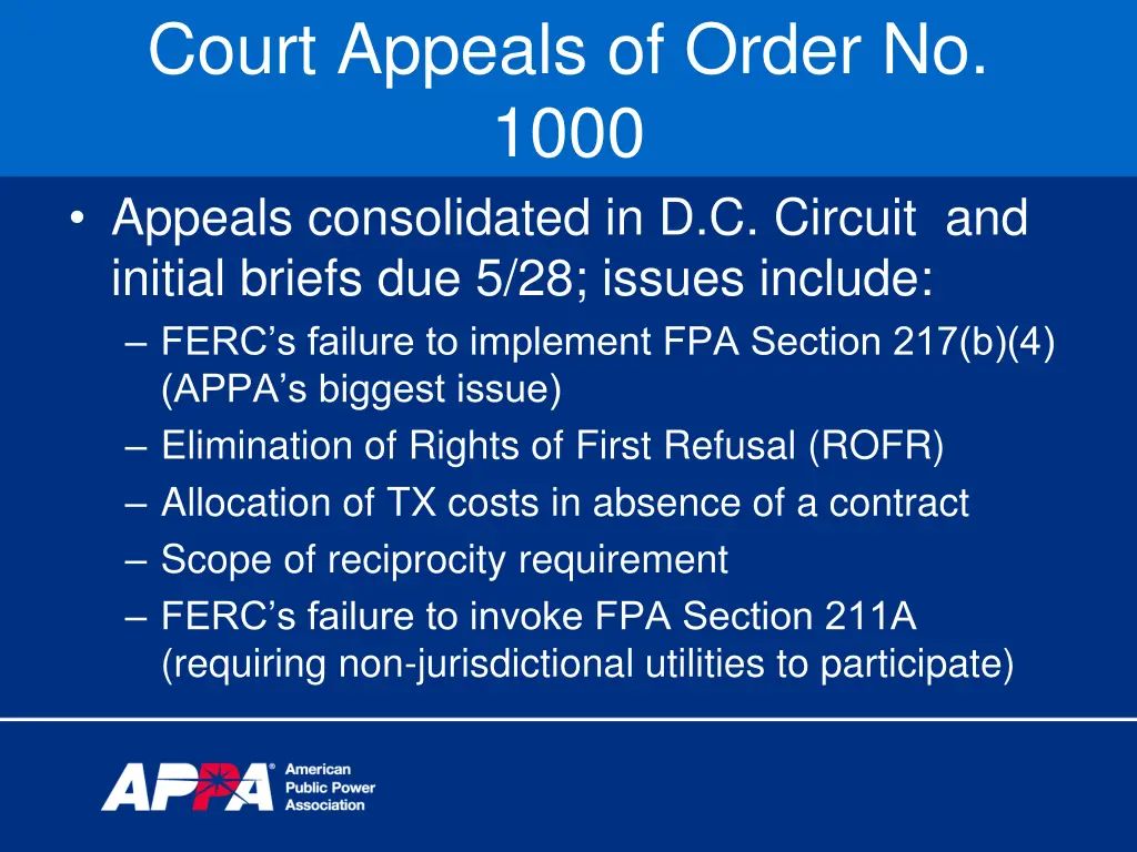 court appeals of order no 1000 appeals