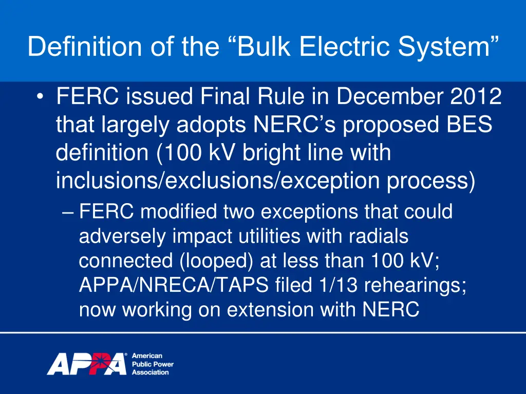 definition of the bulk electric system