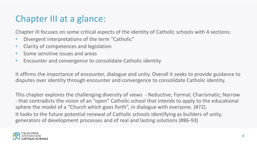 chapter iii at a glance