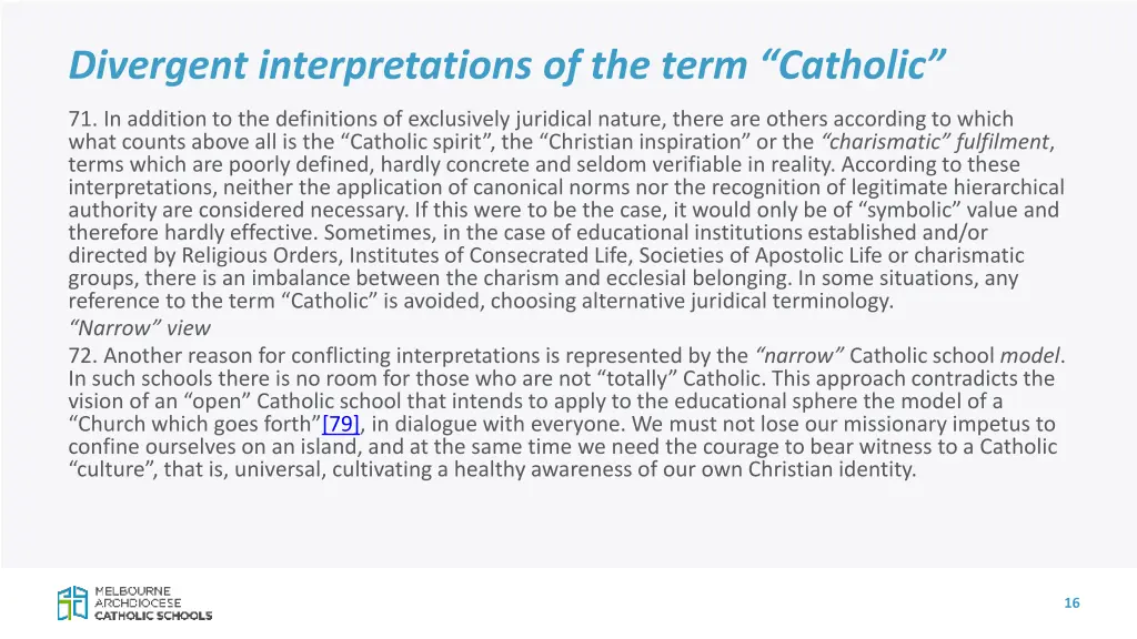 divergent interpretations of the term catholic 2