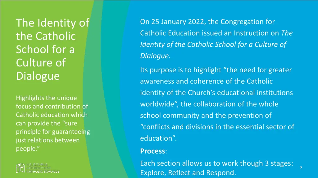 the identity of the catholic school for a culture 1