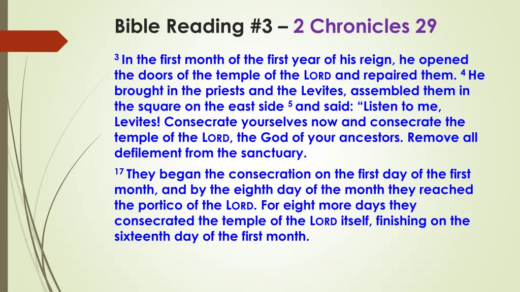 bible reading 3 2 chronicles 29