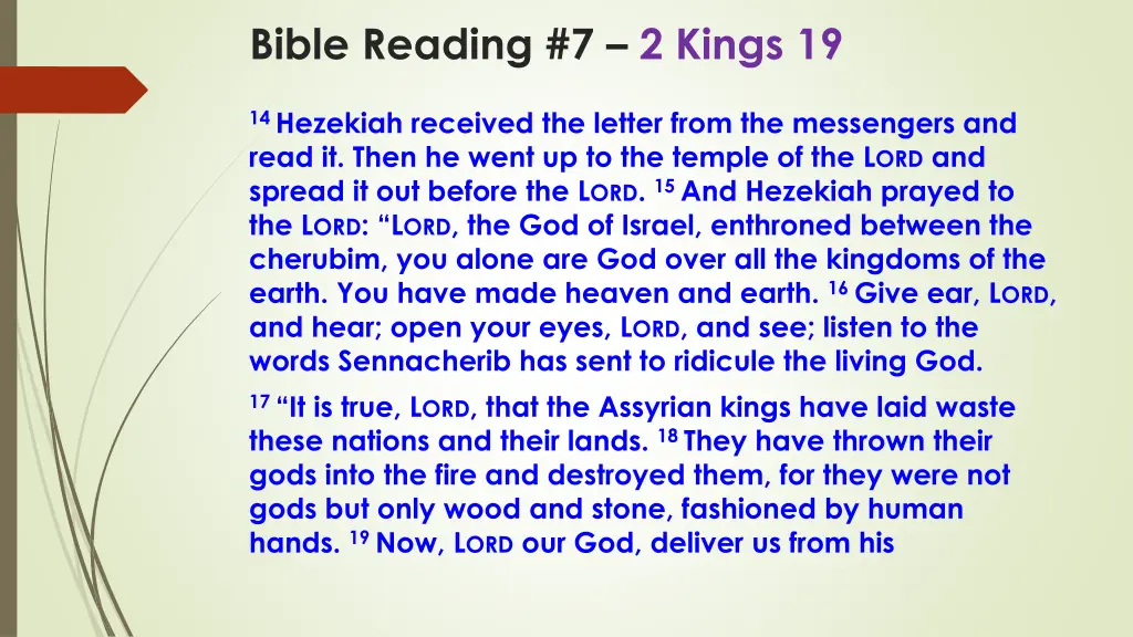 bible reading 7 2 kings 19