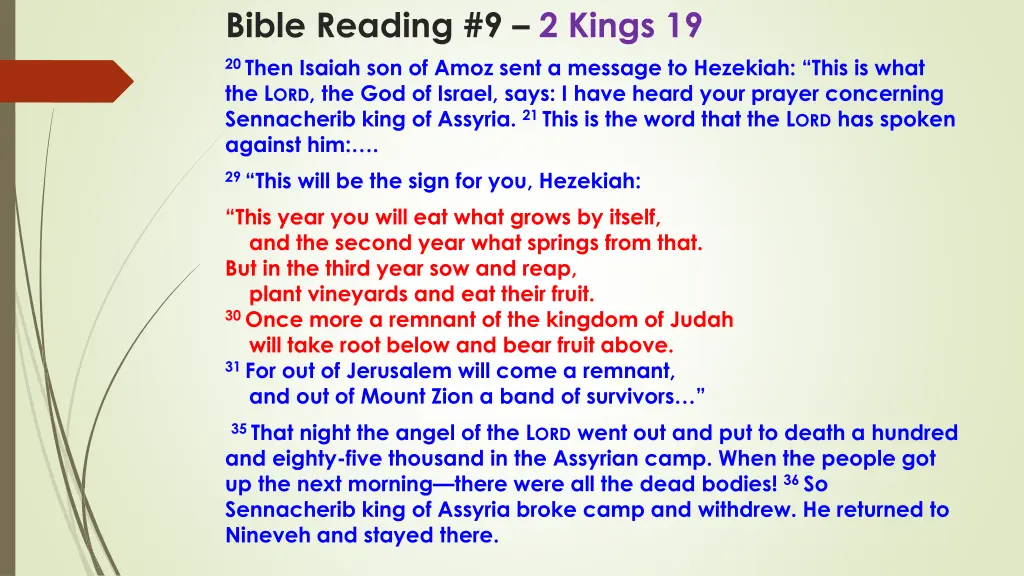 bible reading 9 2 kings 19