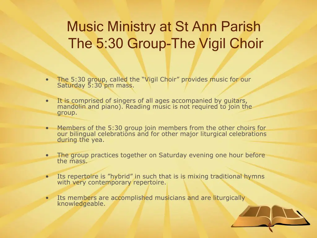 music ministry at st ann parish the 5 30 group