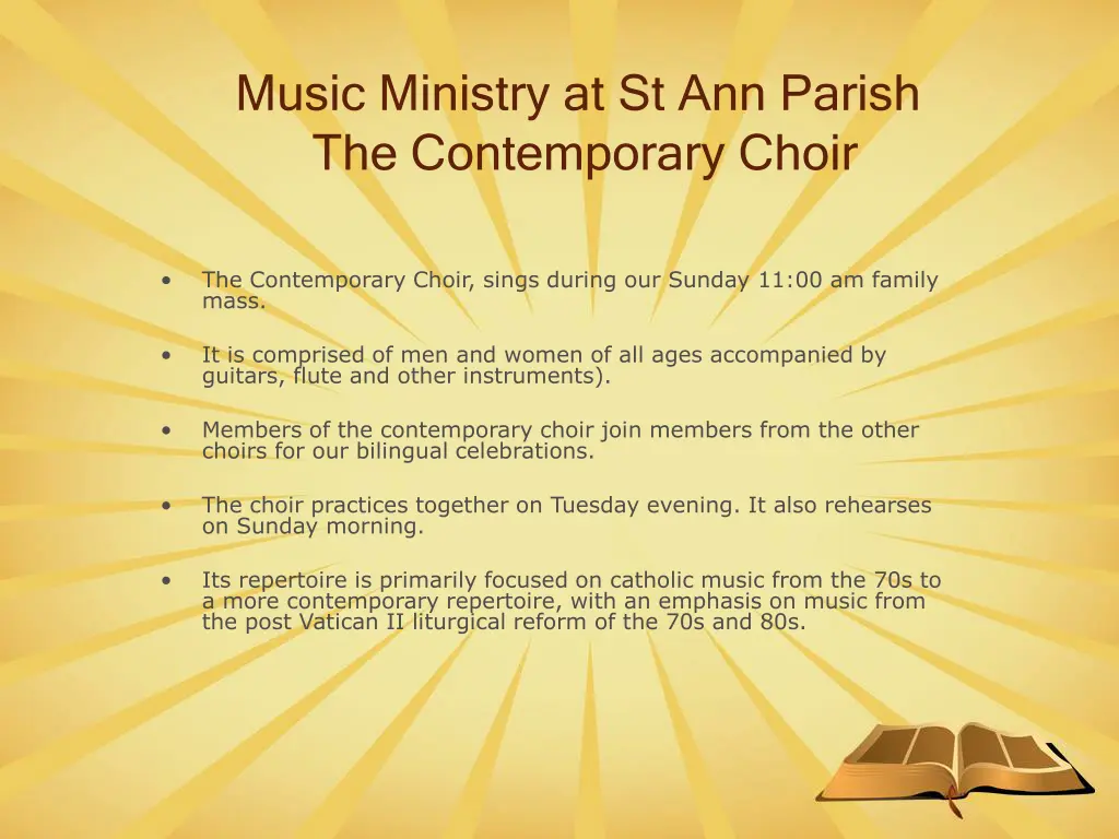 music ministry at st ann parish the contemporary