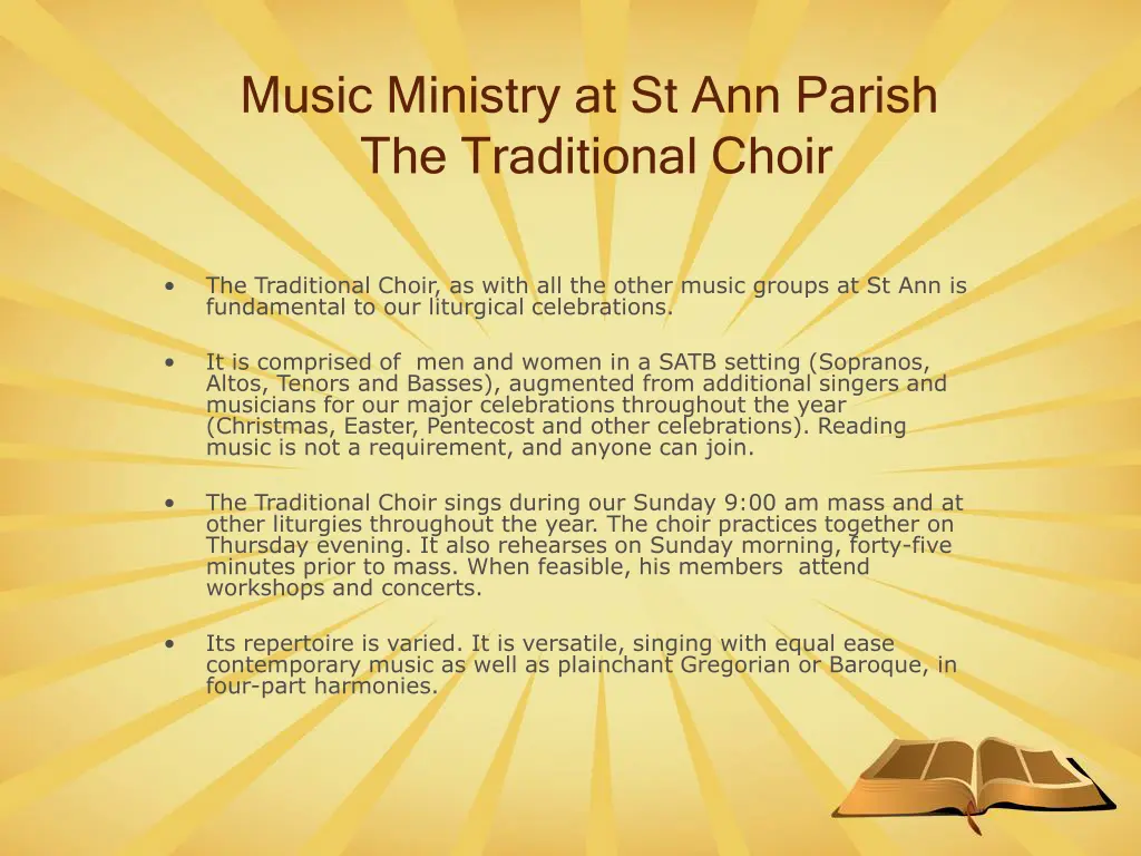 music ministry at st ann parish the traditional