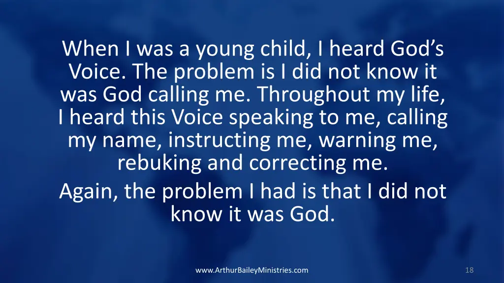 when i was a young child i heard god s voice