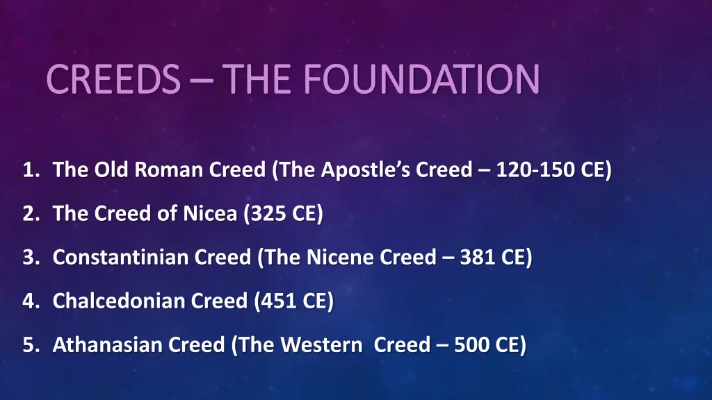 creeds creeds the foundation the foundation