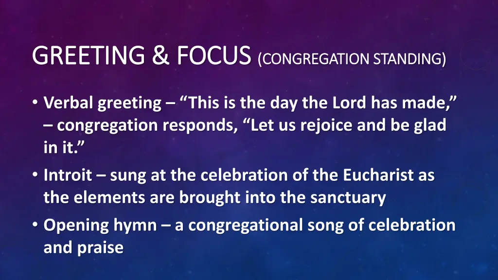 greeting focus greeting focus congregation