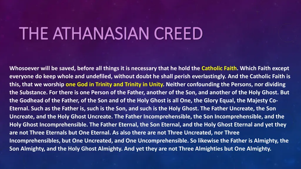 the athanasian creed the athanasian creed