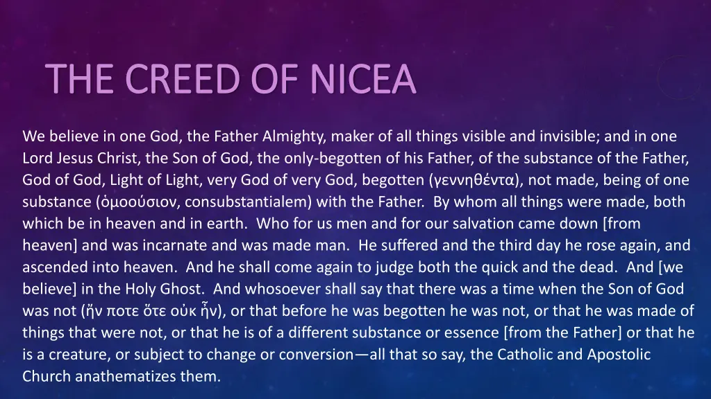 the creed of the creed of nicea