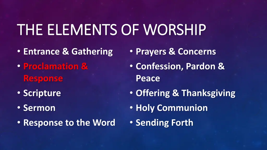 the elements of worship the elements of worship 1