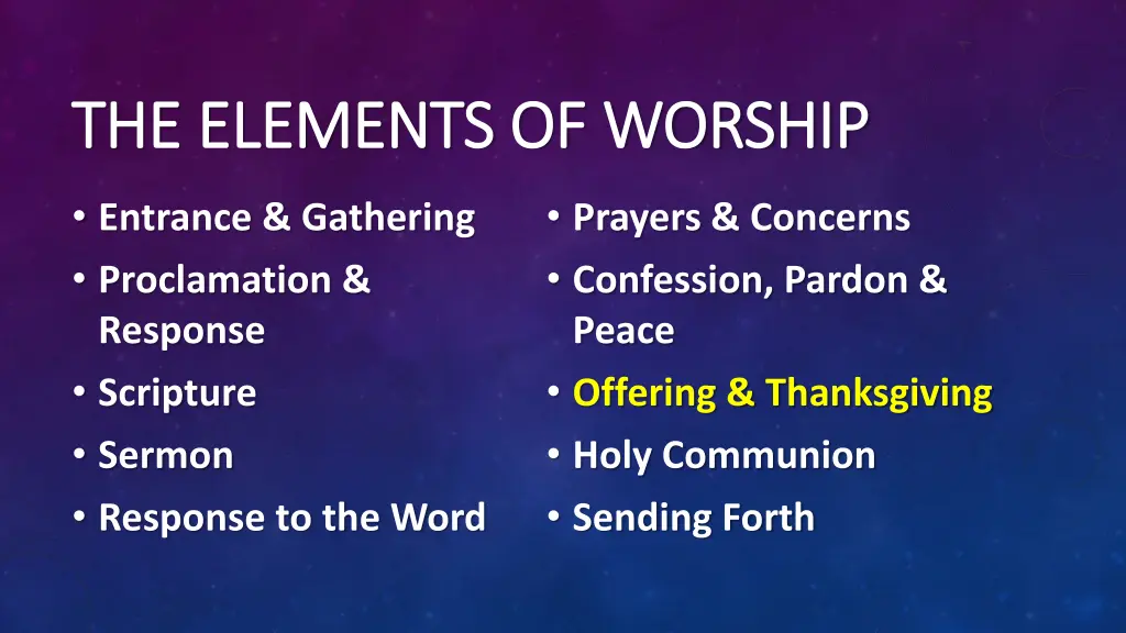 the elements of worship the elements of worship 5