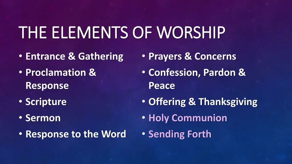 the elements of worship the elements of worship 6