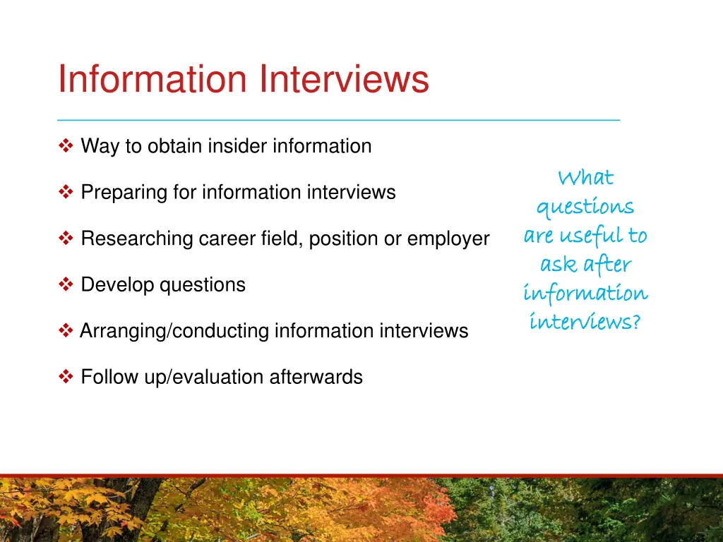 information interviews