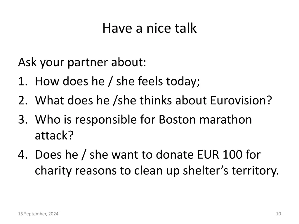 have a nice talk