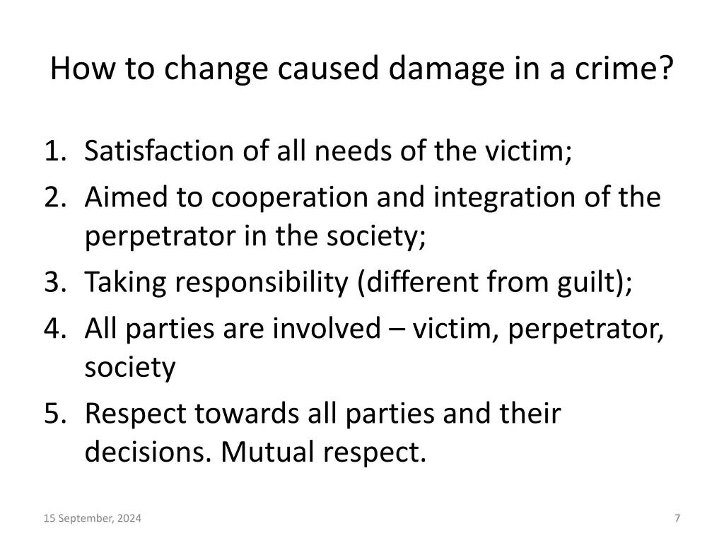 how to change caused damage in a crime