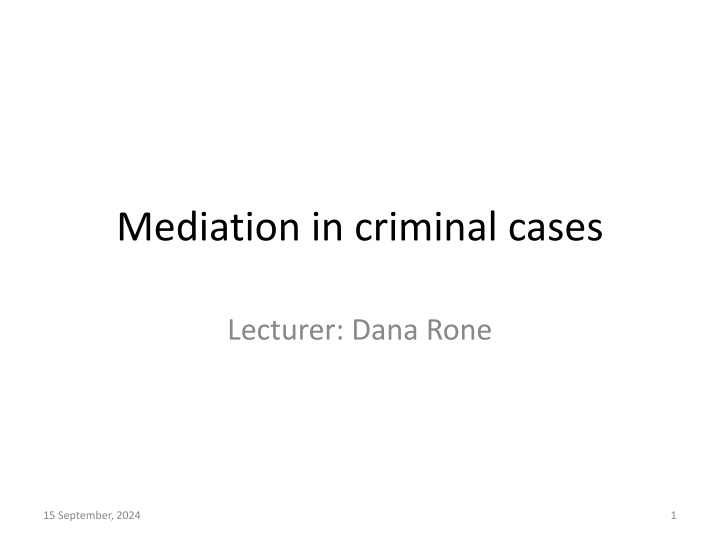 mediation in criminal cases