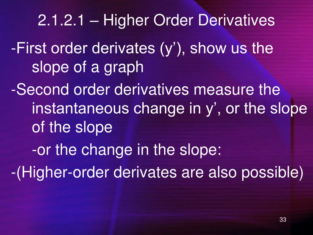 2 1 2 1 higher order derivatives