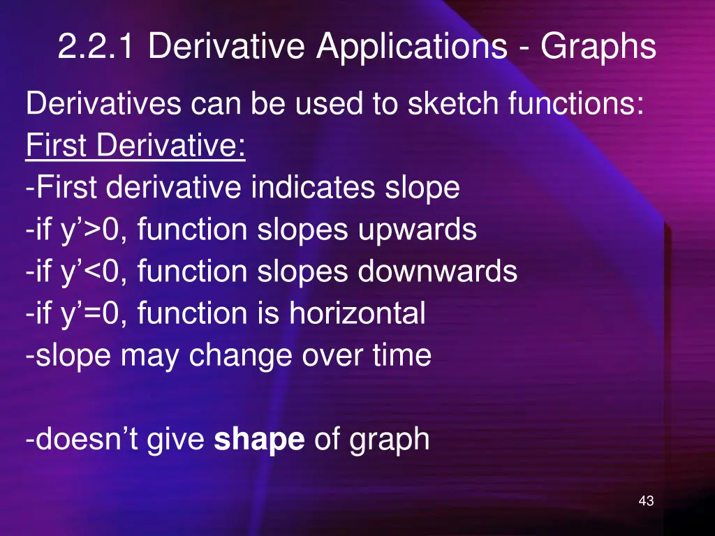 2 2 1 derivative applications graphs