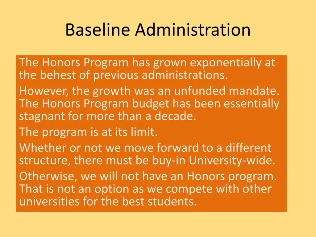 baseline administration 1