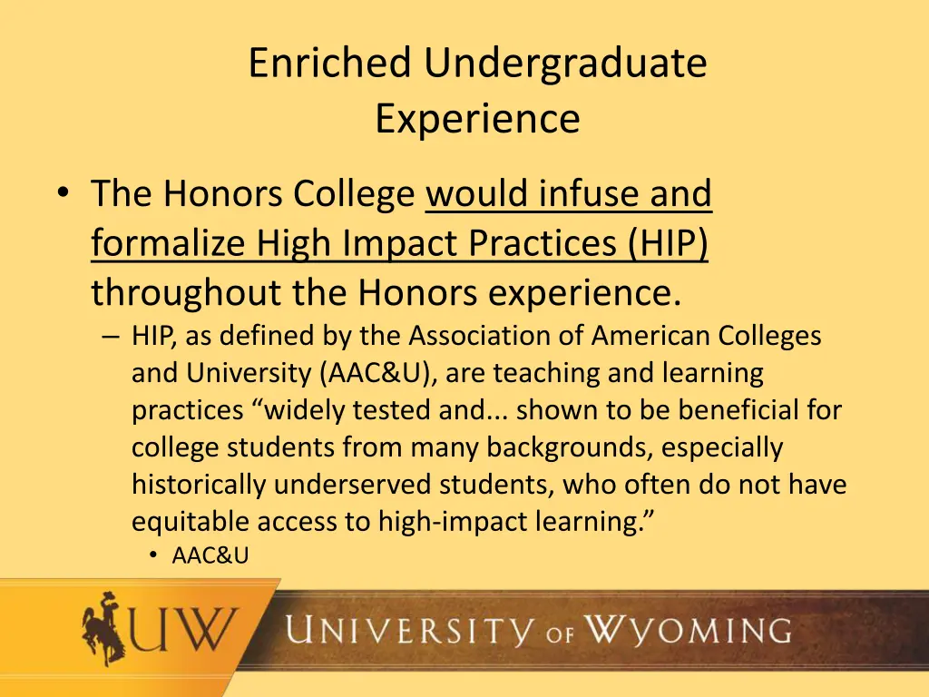 enriched undergraduate experience