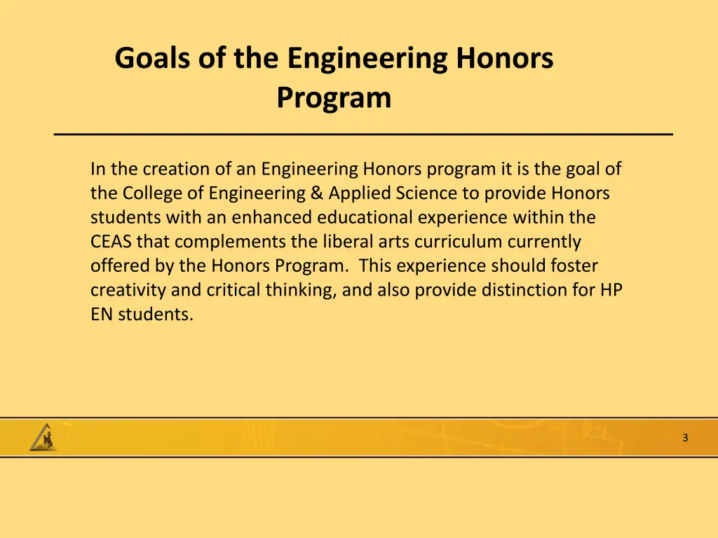 goals of the engineering honors program