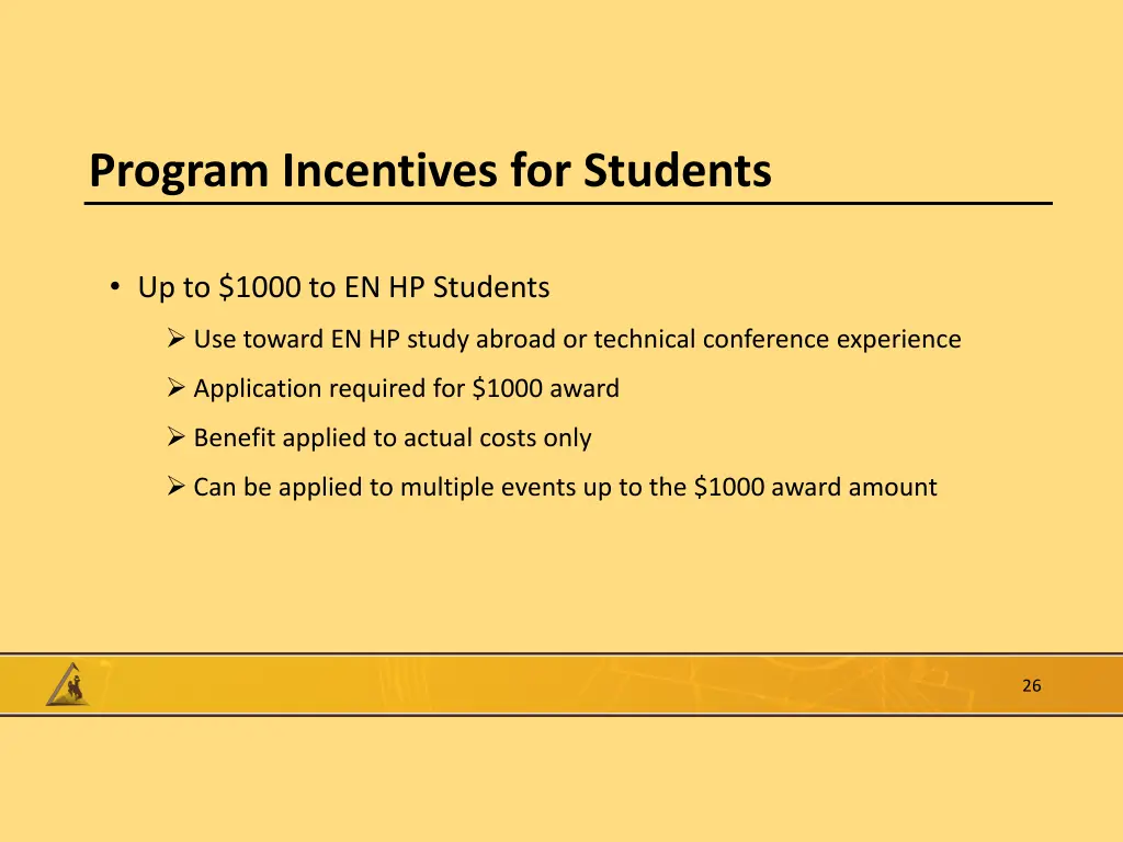 program incentives for students