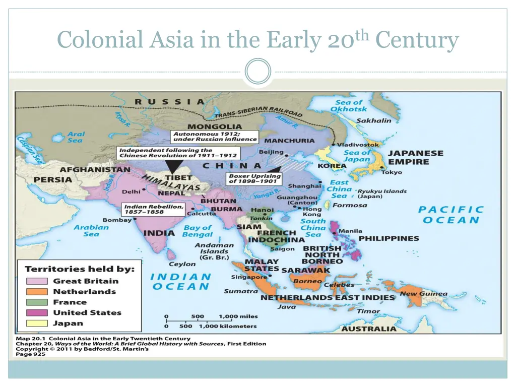 colonial asia in the early 20 th century