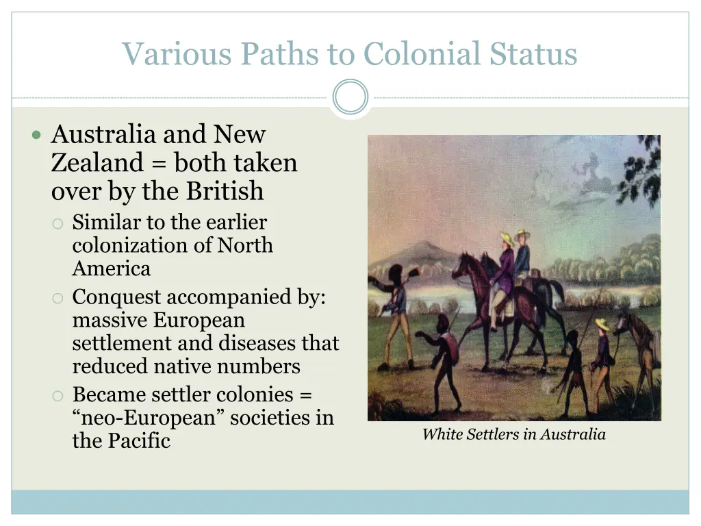 various paths to colonial status 1