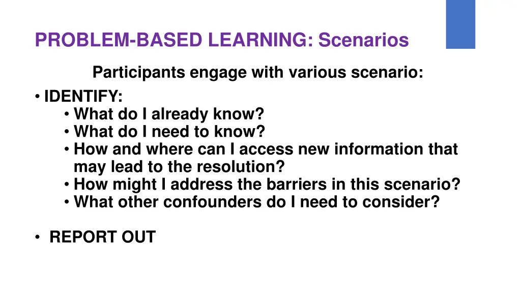 problem based learning scenarios