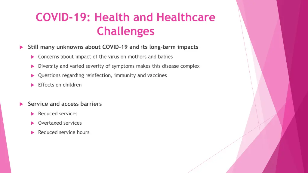 covid 19 health and healthcare challenges