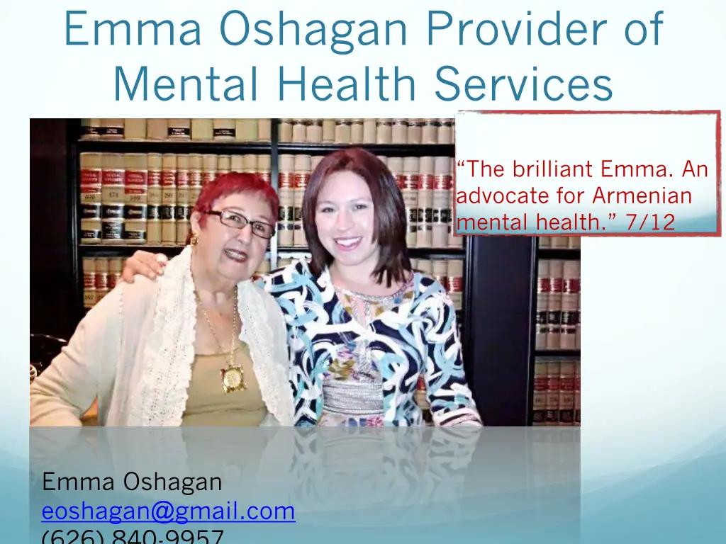 emma oshagan provider of mental health services