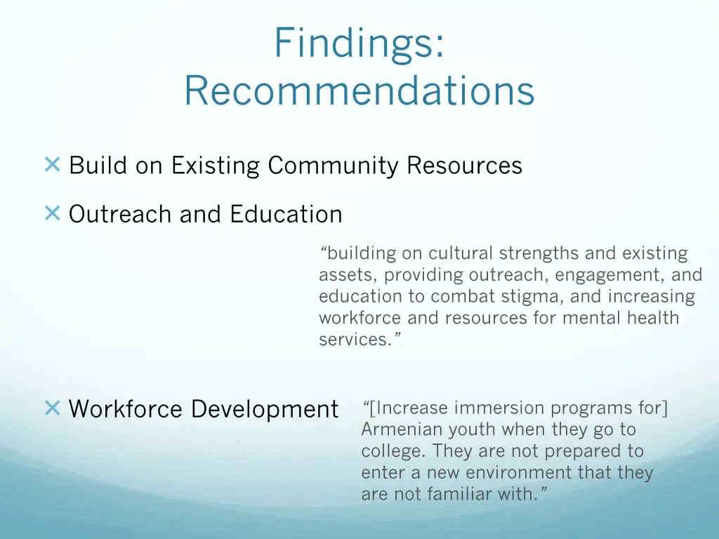 findings recommendations