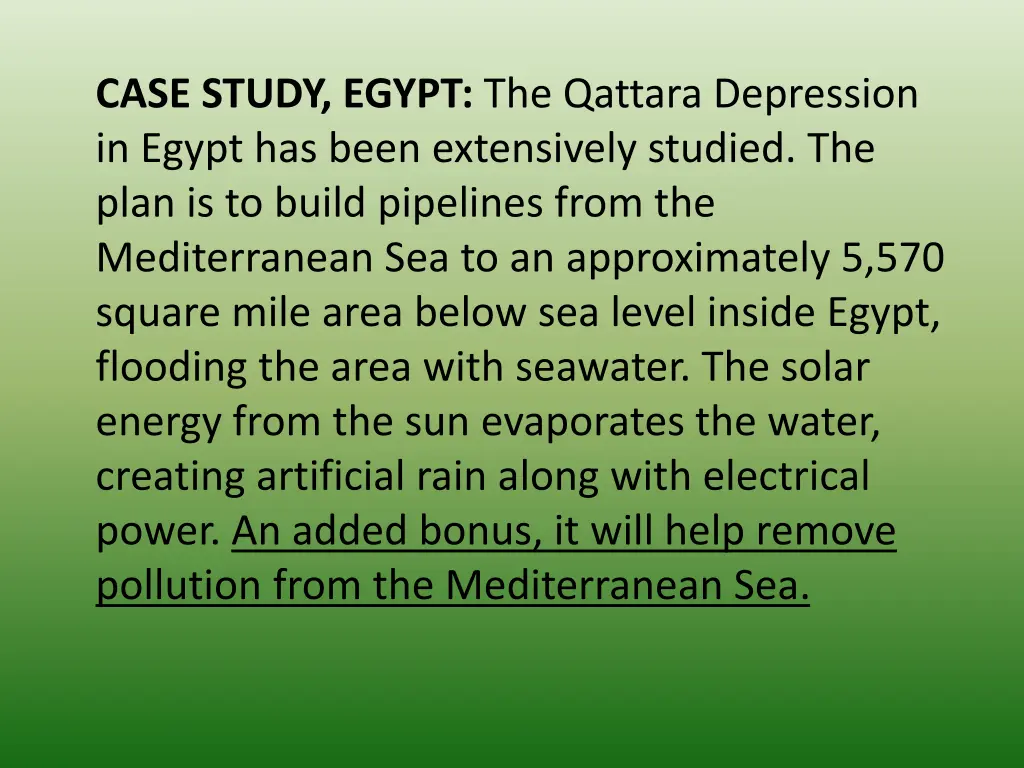 case study egypt the qattara depression in egypt