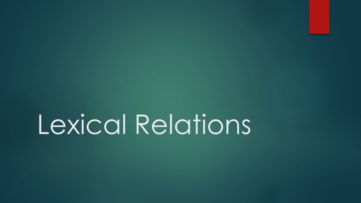 lexical relations