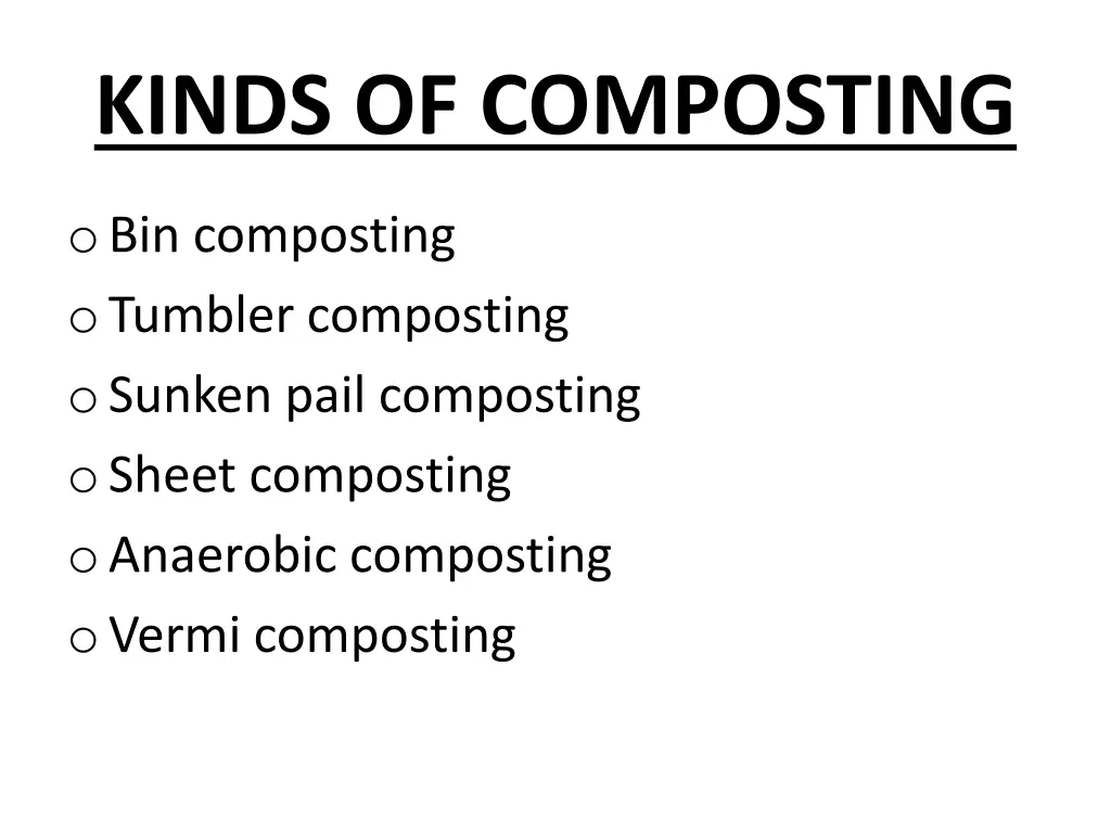 kinds of composting