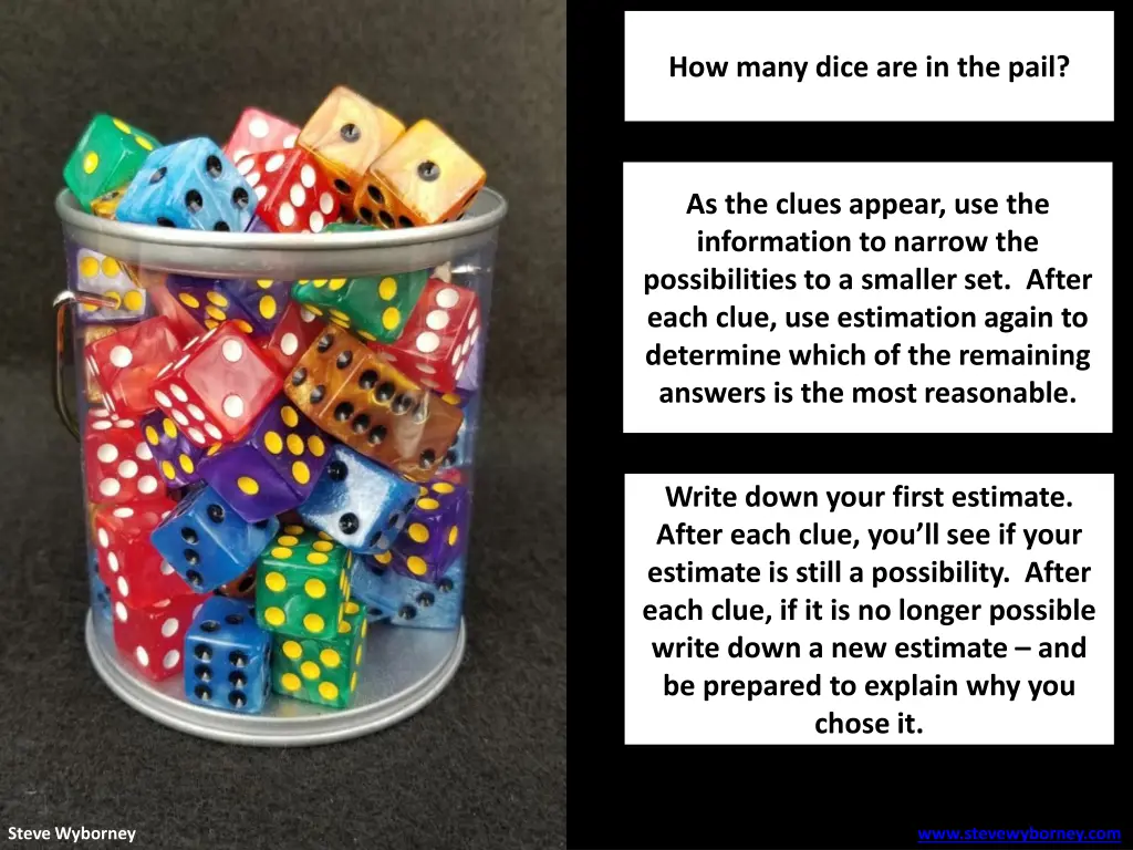 how many dice are in the pail 1