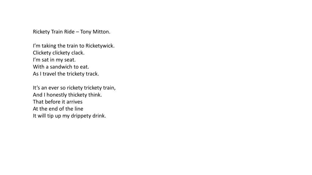 rickety train ride tony mitton