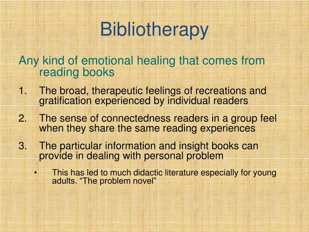 bibliotherapy