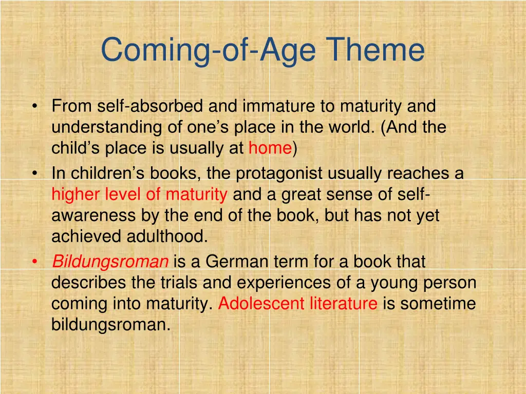 coming of age theme