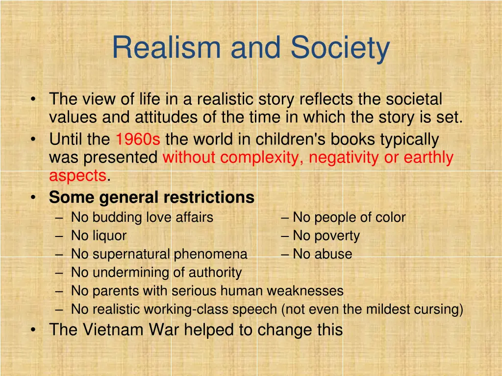 realism and society