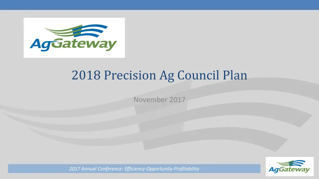 2018 precision ag council plan