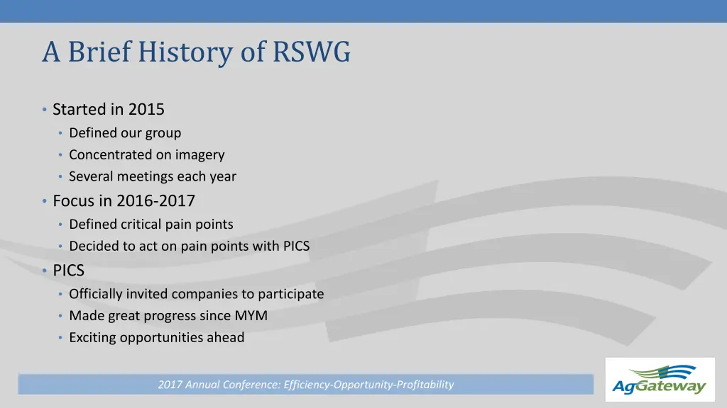 a brief history of rswg