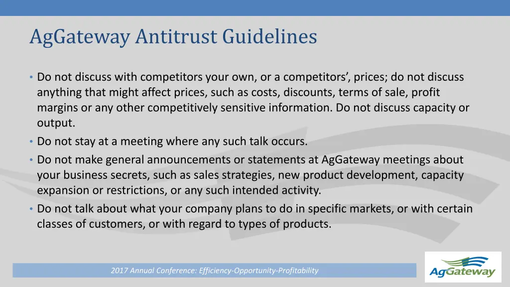 aggateway antitrust guidelines