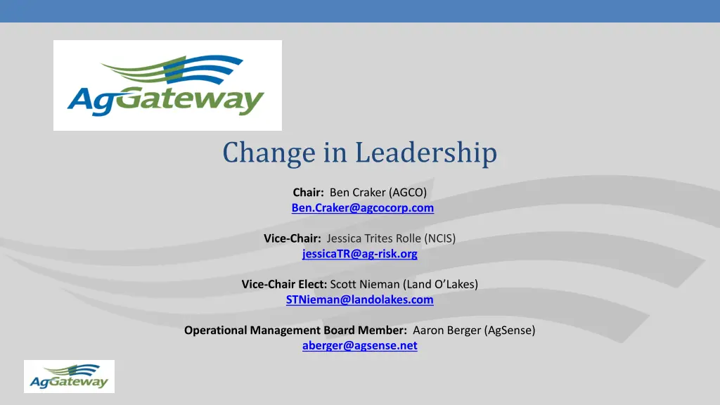 change in leadership