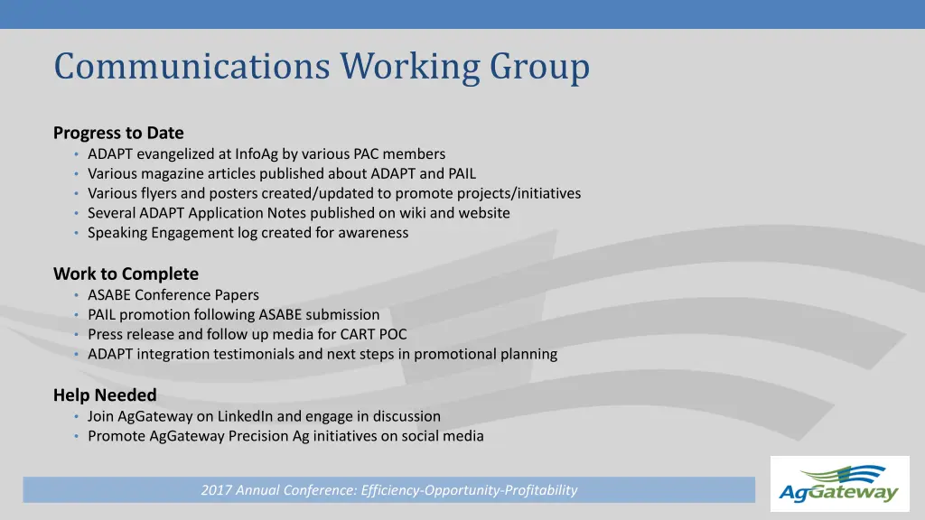 communications working group