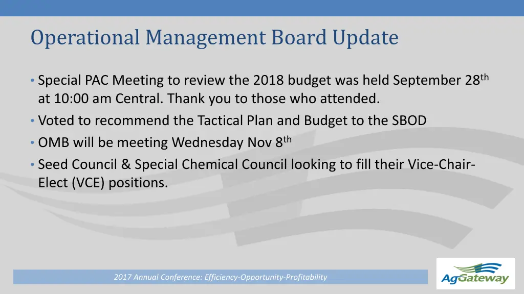 operational management board update 1